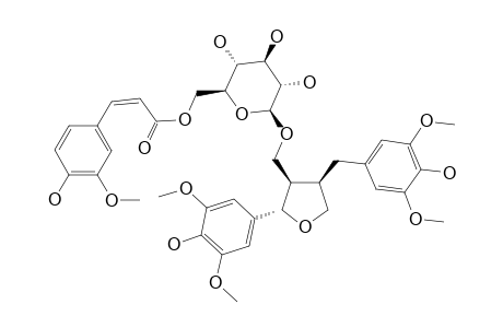 (8R,7'S,8'R)-5,5'-DIMETHOXY-LARICIRESINOL-9'-O-BETA-D-[6-O-(Z)-4-HYDROXY-3-METHOXY-CINNAMOYL]-GLUCOPYRANOSIDE