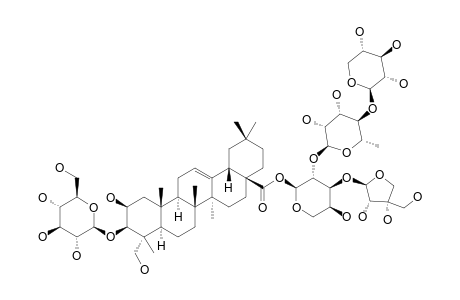 #2;PHYSENOSIDE-S2;28-O-BETA-D-XYLOPYRANOSYL-(1->4)-ALPHA-L-RHAMNOPYRANOSYL-(1->2)-[BETA-D-APIO-D-FURANOSYL-(1->3)]-ALPHA-L-ARABINOPYRANOSYL-3-O-BETA-D-GLUCOPYR