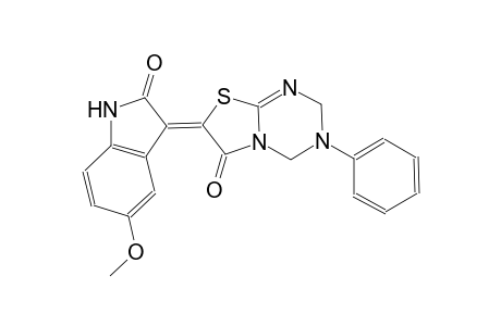 (7Z)-7-(5-methoxy-2-oxo-1,2-dihydro-3H-indol-3-ylidene)-3-phenyl-3,4-dihydro-2H-[1,3]thiazolo[3,2-a][1,3,5]triazin-6(7H)-one