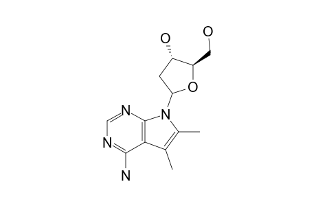 7-(2-DEOXY-BETA-D-ERYTHROPENTOFURANOSYL)-5,6-DIMETHYLPYRROLO-[2,3-D]-PYRIMIDINE-4-AMINE