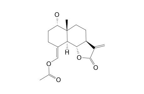 (1S,5S,6S,7S,10R)-1-Hydroxy-15-acetoxyeudesma-4(15),11(13)-dien-6,12-olide