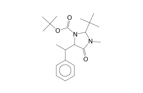 tert-Butyl 2-tert-butyl-3-methyl-4-oxo-5-(1-phenylethyl)-1-imidazolidinecarboxylate