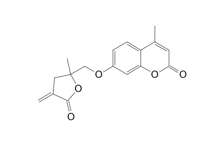 7-[(2,3,4,5-TETRAHYDRO-2-METHYL-4-METHYLENE-5-OXO-2-FURANYL)-METHOXY]-4-METHYL-2-H-1-BENZOPYRAN-2-ONE