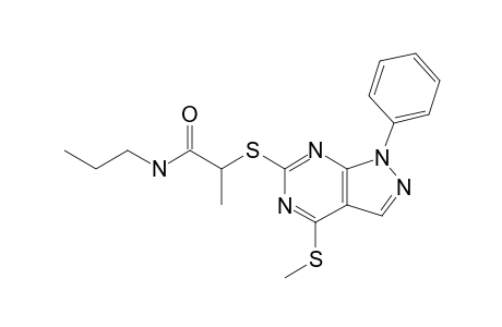 ALPHA-(4-METHYLTHIO-1-PHENYLPYRAZOLO-[3,4-D]-PYRIMIDIN-6-YLTHIO)-N-PROPYL-PROPANAMIDE