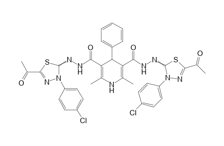 N'3,N'5-Bis(5-acetyl-3-(4-chlorophenyl)-1,3,4-thiadiazol-2(3H)-ylidene)-2,6-dimethyl-4-phenyl-1,4-dihydropyridine-3,5-dicarbohydrazide