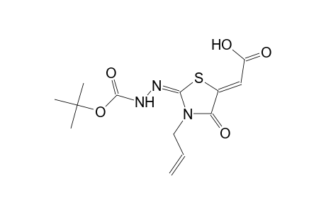 (2Z)-{(2E)-3-allyl-2-[(tert-butoxycarbonyl)hydrazono]-4-oxo-1,3-thiazolidin-5-ylidene}ethanoic acid