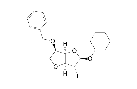 #3AI;(2R,3R,3AS,6R,6AR)-6-(BENZYLOXY)-2-(CYCLOHEXYLOXY)-3-IODO-HEXAHYDROFURO-[3,2-B]-FURAN;CYCLOHEXYL-3,6-ANHYDRO-2-IODO-5-O-(BENZYLOXY)-BETA-D-GLUCOFURANOSIDE