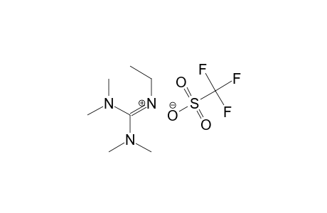 N''-ETHYL-N,N,N',N'-TETRAMETHYL-GUANIDINIUM-TRIFLUOROMETHANESULFONATE;[(CH3)2NC(NHC2H5)N(CH3)2][CF3SO3];MAJOR-ISOMER