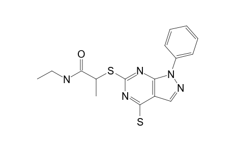 ALPHA-(4-MERCAPTO-1-PHENYLPYRAZOLO-[3,4-D]-PYRIMIDIN-6-YLTHIO)-N-ETHYL-PROPANAMIDE