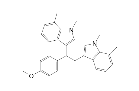 3,3'-(1-(4-Methoxyphenyl)ethane-1,2-diyl)bis(1,7-dimethyl-1H-indole)