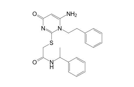 Acetamide, 2-[[6-amino-1,4-dihydro-4-oxo-1-(2-phenylethyl)-2-pyrimidinyl]thio]-N-(1-phenylethyl)-