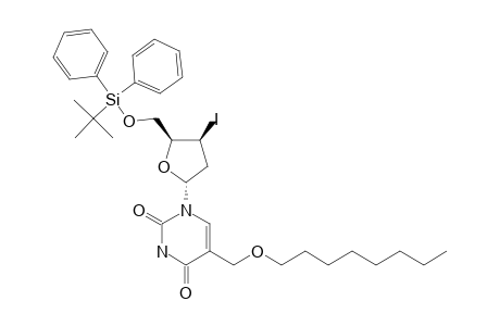 1-(5-O-TERT.-BUTYL-DIPHENYLSILYL-2,3-DIDEOXY-3-IODO-ALPHA-D-THREO-PENTOFURANOSYL)-5-OCTYLOXY-METHYLURACIL