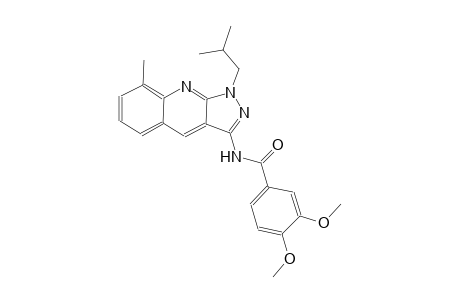 N-(1-isobutyl-8-methyl-1H-pyrazolo[3,4-b]quinolin-3-yl)-3,4-dimethoxybenzamide