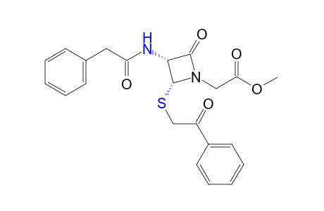 cis-2-oxo-4-(phenacylthio)-3-(2-phenylacetamido)-1-azetidineacetic acid, methyl ester