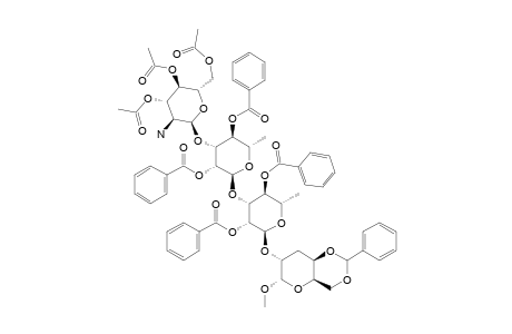 METHYL-(3,4,6-TRI-O-ACETYL-2-AMINO-2-DEOXY-ALPHA-D-GLUCOPYRANOSYL)-(1->3)-(2,4-DI-O-BENZOYL-ALPHA-L-RHAMNOPYRANOSYL)-(1->3)-(2,4-DI-O-BENZO