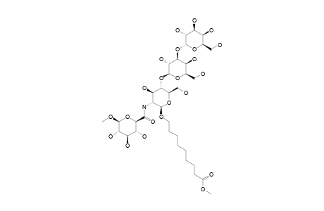 #8A;8-METHOXYCARBONYLOCTYL-ALPHA-D-GALACTOPYRANOSYL-(1->3)-BETA-D-GALACTOPYRANOSYL-(1->4)-2-DEOXY-2-(METHYL-BETA-D-GLUCOHEXOPYRANOSYLURONAMIDE)-BETA-D-GLUCOPYR