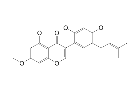 5,2',4'-TRIHYDROXY-7-METHOXY-5'-(3-METHYLBUTEN-2-YL)-ISOFLAVONE