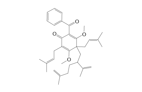 2,6-DIMETHYL-LANCEOLATONE;2-BENZOYL-3,5-DIMETHOXY-4,6-BIS-(3-METHYLBUT-2-ENYL)-4-[5-METHYL-2-(1-METHYLVINYL)-HEXA-5-ENYL]-CYCLOHEXA-2,5-DIEN-1-ONE