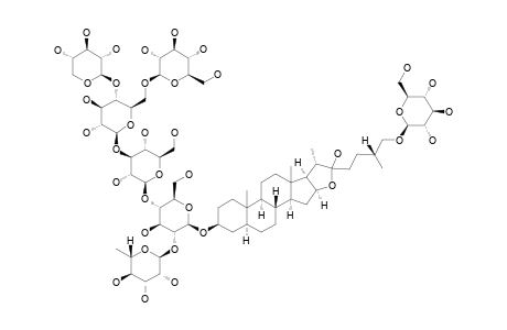 #6;TRIGONEOSIDE-VIIIB;26-O-BETA-D-GLUCOPYRANOSYL-3-BETA,22-XI,26-TRIHYDROXY-(25R)-5-ALPHA-FUROSTANE-3-O-[ALPHA-L-RHAMNOPYRANOSYL-(1->2)]-[[(BETA-D-XYLOPYRANOSY