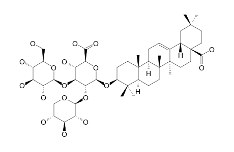 TAIBAIENOSIDE-VI;OLEANOLIC-ACID-3-O-[BETA-D-XYLOPYRANOSYL-(1->2)]-[BETA-D-GLUCOPYRANOSYL-(1->3)]-BETA-D-GLUCURONOPYRANOSIDE