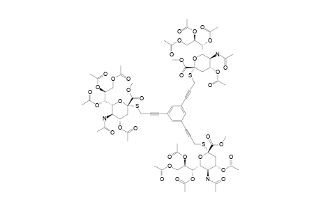 1,3,5-TRIS-(METHYL-5-ACETAMIDO-4,7,8,9-TETRA-O-ACETYL-3,5-DIDEOXY-D-GLYCERO-ALPHA-D-GALACTO-2-NONULOPYRANOSYLTHIOONATE-PROP-2-YNYL)-BENZENE