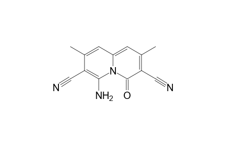 4H-quinolizine-3,7-dicarbonitrile, 6-amino-2,8-dimethyl-4-oxo-