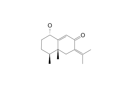 1-HYDROXYEREMOPHIL-7-(11),9-(10)-DIEN-8-ONE;MINOR_EPIMER