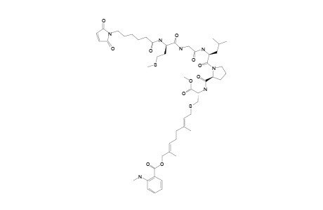 #41A;N-(6-MALEIMIDOCAPROYL)-L-METHIONYLGLYCYL-L-LEUCYL-L-PROLYL-S-[(E,E)-8-O-(2-N-METHYL-AMINOBENZOYL)-3,7-DIMETHYL-2,6-OCTANDIENE]-L-CYSTEINE-METHYLESTER