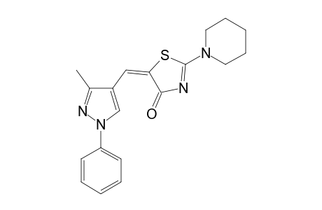 (Z)-5-[(3-METHYL-1-PHENYL-1H-PYRAZOL-4-YL)-METHYLIDENE]-2-(PIPERIDIN-1-YL)-THIAZOL-4(5H)-ONE