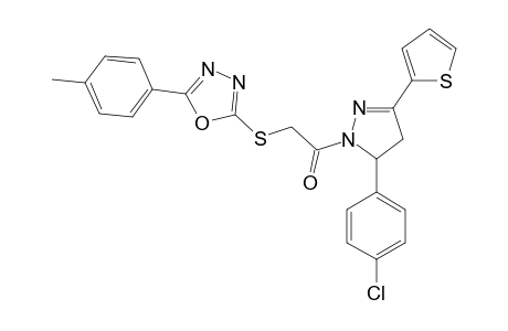 1-[(5-(4-METHYLPHENYL)-1,3,4-OXADIAZOL-2-YL)-THIOACETYL]-3-(2-THIENYL)-5-(4-CHLOROPHENYL)-2-PYRAZOLINE