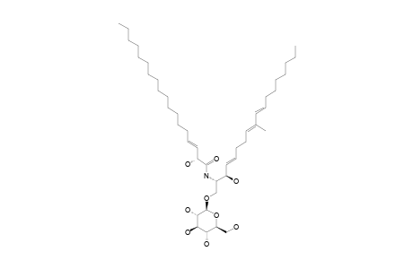 SARCOEHRENOSIDE_A;1-O-(ALPHA-D-GLUCOPYRANOSYL)-(2-S,3-R,4-E,8-E,10,E)-2-[(2'-R,3'-E)-2'-HYDROXYOCTADEC-3'-ENOYLAMINO]-9-METHYL