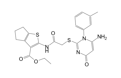 ethyl 2-[({[6-amino-1-(3-methylphenyl)-4-oxo-1,4-dihydro-2-pyrimidinyl]sulfanyl}acetyl)amino]-5,6-dihydro-4H-cyclopenta[b]thiophene-3-carboxylate