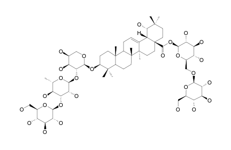 SCABIOSAPONIN-J;3-O-BETA-D-GLUCOPYRANOSYL-(1->3)-ALPHA-L-RHAMNOPYRANOSYL-(1->2)-ALPHA-L-ARABNOPYRANOSYLSIARESINOLIC-ACID-28-O-BETA-D-GLUCOPYRANOSY