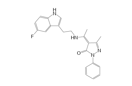 3H-pyrazol-3-one, 4-[1-[[2-(5-fluoro-1H-indol-3-yl)ethyl]amino]ethylidene]-2,4-dihydro-5-methyl-2-phenyl-, (4Z)-