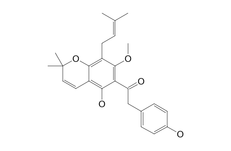 6,4'-DIHYDROXY-3-(3,3-DIMETHYLALLYL)-2'',2''-DIMETHYLCHROMENE-(5'',6'':5,4)-2-METHOXY-DEOXYBENZOIN