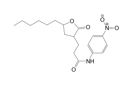 3-(5-hexyl-2-oxotetrahydro-3-furanyl)-N-(4-nitrophenyl)propanamide