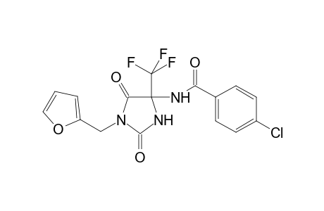 4-Chloranyl-N-[1-(furan-2-ylmethyl)-2,5-bis(oxidanylidene)-4-(trifluoromethyl)imidazolidin-4-yl]benzamide