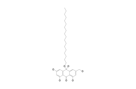 REVANDCHINONE-4;1,3,8,10-TETRAHYDROXY-6-HYDROXYMETHYL-10-OCTADECYLOXY-9,10-DIHYDRO-9,10-ANTHRACENODIONE