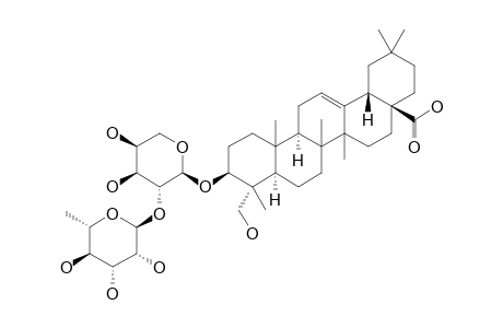 3-O-ALPHA-L-RHAMNOPYRANOSYL-(1->2)-O-ALPHA-L-ARABINOPYRANOSYL-HEDERAGENIN-28-CARBOXYLIC-ACID