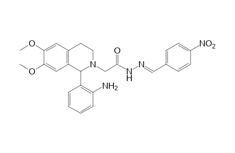 1-(o-aminophenyl)-3,4-dihydro-6,7-dimethoxy-2(1H)-isoquinolineacetic acid, (p-nitrobenzylidene)hydrazide