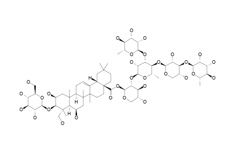 3-O-(BETA-D-GLUCOPYRANOSYL)-28-O-[ALPHA-L-RHAMNOPYRANOSYL-(1->3)-BETA-D-XYLOPYRANOSYL-(1->4)-[ALPHA-L-RHAMNOPYRANOSYL-(1->3)]-ALPHA-L-RHAMNOPYRANOS