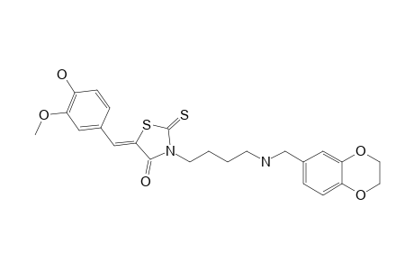 (5Z)-3-[4-(2,3-DIHYDRO-BENZO-[1,4]-DIOXIN-6-YLMETHYLAMINO)-BUTYL]-5-(4-HYDROXY-3-METHOXYBENZYLIDENE)-2-THIOXO-1,3-THIAZOLIDIN-4-ONE