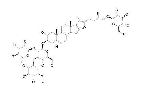 TUBEROSIDE-C;26-O-BETA-D-GLUCOPYRANOSYL-(25S)-5-ALPHA-FUROST-20(22)-ENE-2-ALPHA,3-BETA,26-TRIOL-3-O-ALPHA-L-RHAMNOPYRANOSYL-(1->2)-[BETA-D-GLUCOPYR