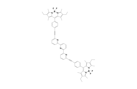 #12;6,6''-BIS-[ETHYNYLPHENYL-4'''-[4'''',4''''-DIFLUORO-8''''-(1'''',3'''',5'''',7''''-TETRAMETHYL-2'''',6''''-DIETHYL-4''''-BORA-3''''A,4''''A-DIAZA-S-INDACENE)]]-2:2';6':2''-TERPYRIDIN