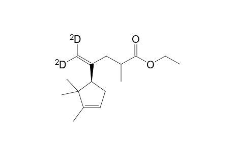 Ethyl 2-methyl-4-[2',2',3'-trimethylcyclopent-3'-en-1'-yl]-(5,5-dideuterio)pent-4-enoate