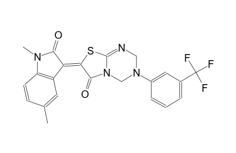 (7Z)-7-(1,5-dimethyl-2-oxo-1,2-dihydro-3H-indol-3-ylidene)-3-[3-(trifluoromethyl)phenyl]-3,4-dihydro-2H-[1,3]thiazolo[3,2-a][1,3,5]triazin-6(7H)-one