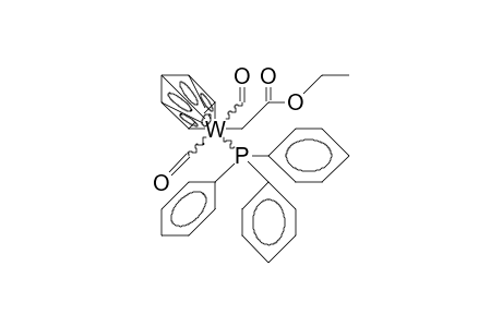 cis/.eta.-5/Cyclopentadienyl-triphenylphosphino-ethoxycarbonylmethyl-dicarbonyl tungsten