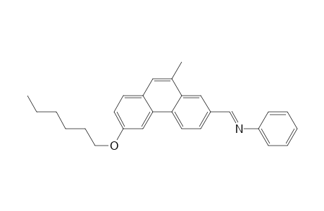 N-{[ E-6-( Hexyloxy)-10-methyl-2-phenanthrenyl ]methylene} aniline