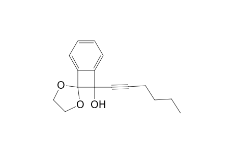 Spiro[bicyclo[4.2.0]octa-1,3,5-triene-7,2'-[1,3]dioxolan]-8-ol, 8-(1-hexynyl)-, (.+-.)-