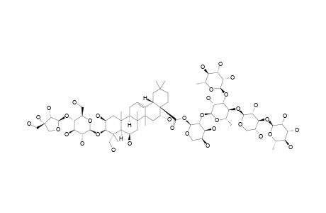 3-O-[BETA-D-APIOFURANOSYL-(1->4)-BETA-D-GLUCOPYRANOSYL]-28-O-[ALPHA-L-RHAMNOPYRANOSYL-(1->3)-BETA-D-XYLOPYRANOSYL-(1->4)-ALPHA-L-RHAMNOPYRANOSYL-(